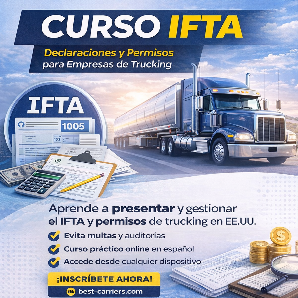Curso declaraciones de IFTA y Permisos  para empresas de Trucking.