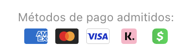 Metodos de pago admitidos